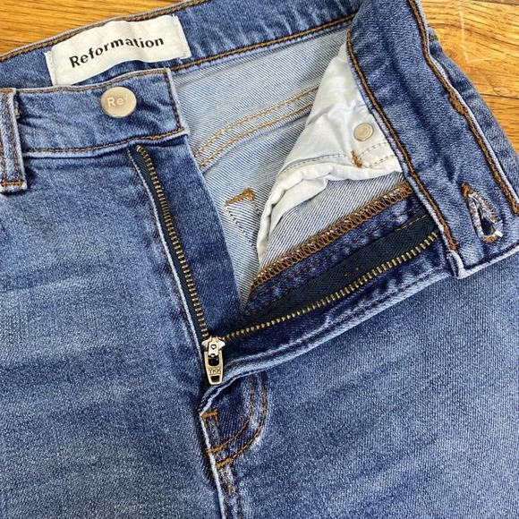 Reformation Womens High & Skinny Jeans in Rhine size 25 Medium Wash - Picture 7 of 10